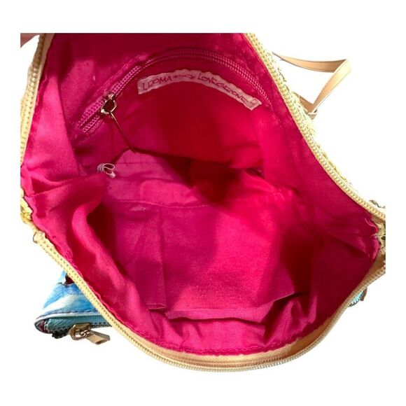 Leoma Lovegrove Beach Chairs Beachy 9x6 Canvas Crossbody Bag Purse Wicker READ - Picture 3 of 10